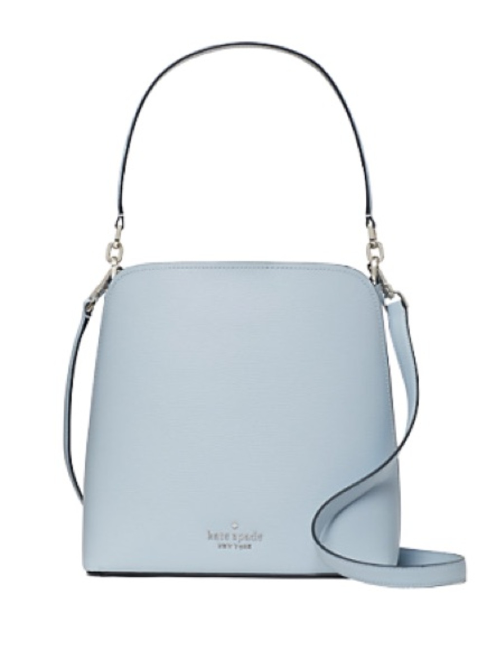Kate Spade Light Blue Leather Bucket Shoulder Bag with Top Handle